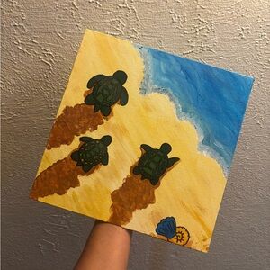 Sea Turtle Beach Canvas Art